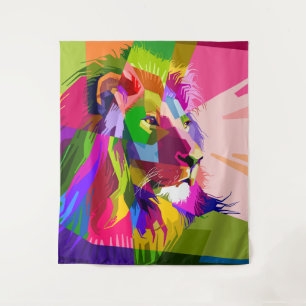 Tapete De Parede Lion Colorful Pop Prismatic Art Design-62501