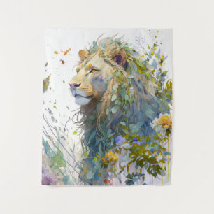 Tapete De Parede Lion Portrait Animal Painting Willife Forest