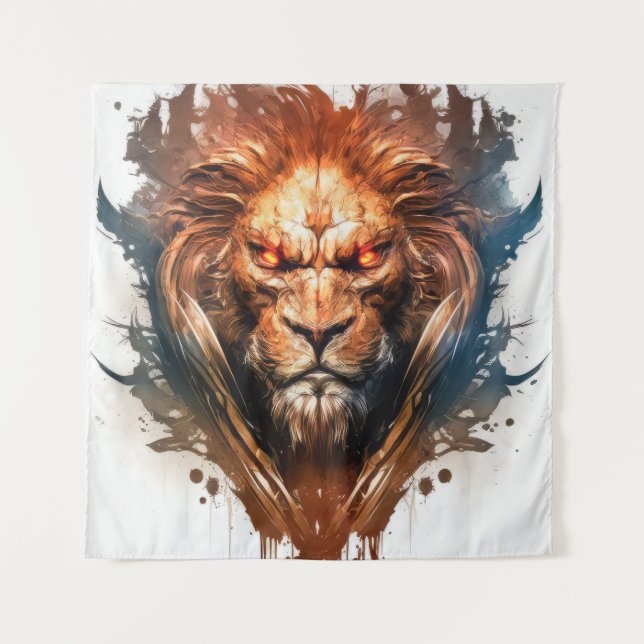 Tapete De Parede Lion Retrait Animal Painting Willife Outdoor (Frente)