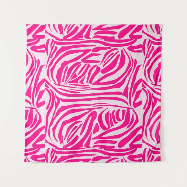 Tapete De Parede Listras de zebra rosa (Frente)