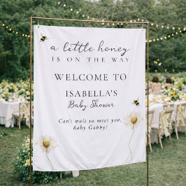 Tapete De Parede Little Honey Bee Baby Shower Fabric Welcome Sign