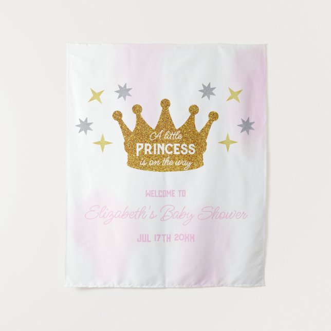 Tapete De Parede Little Princess Girl Baby Shower (Frente)