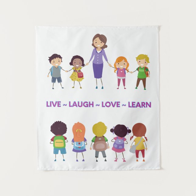 Tapete De Parede Live ~ Laugh ~ Love ~ Learning School Teacher (Frente)
