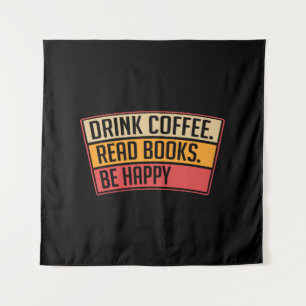 Tapete De Parede Livros - Beber Café Ler Livros, Livro Dar Presente
