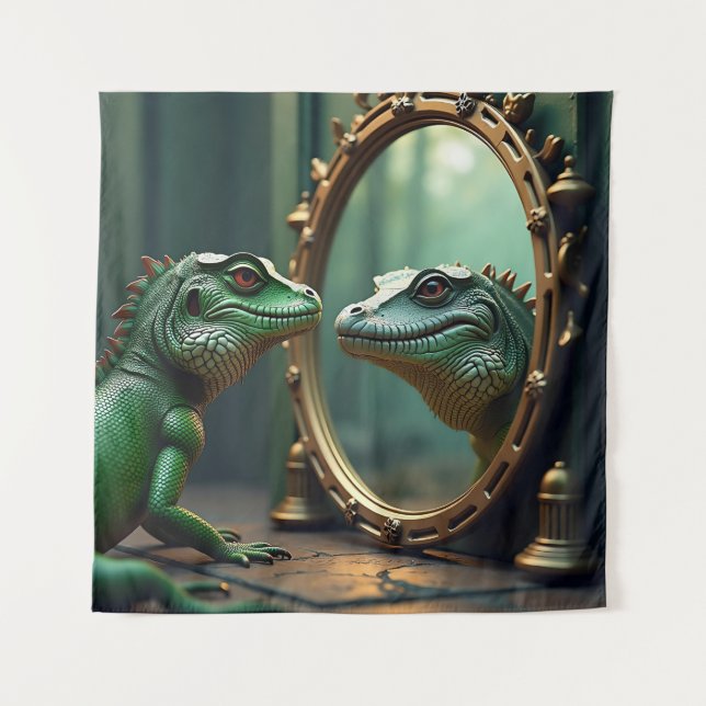 Tapete De Parede Lizard e Crocodilo Mirror Encontram (Frente)