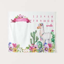 Tapete De Parede Llama e Cactus Floral Baby Name