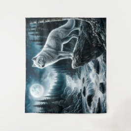 Tapete De Parede Lobo da Lua de Prata