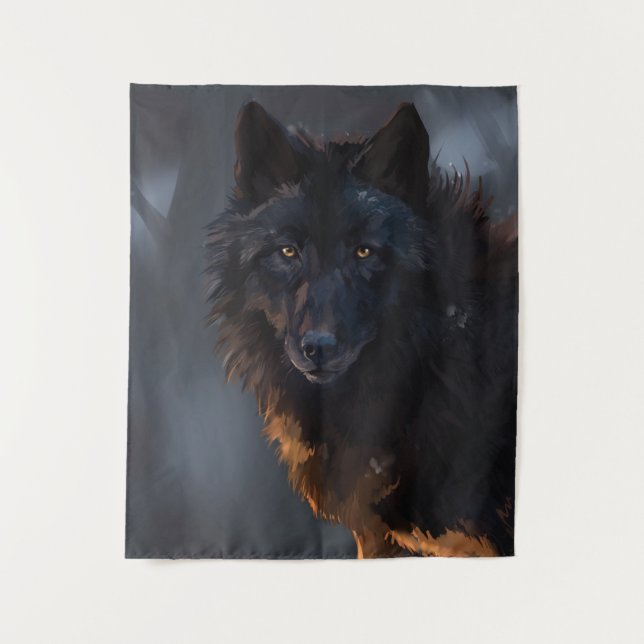 Tapete De Parede lobo negro (Frente)