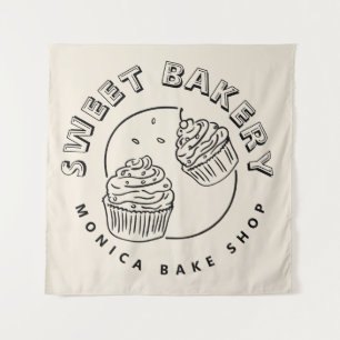 Tapete De Parede Logotipo de Padaria Doce Vintage