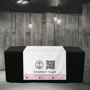 Tapete De Parede Logotipo do Código QR Rosa Runner de Mesa do Event