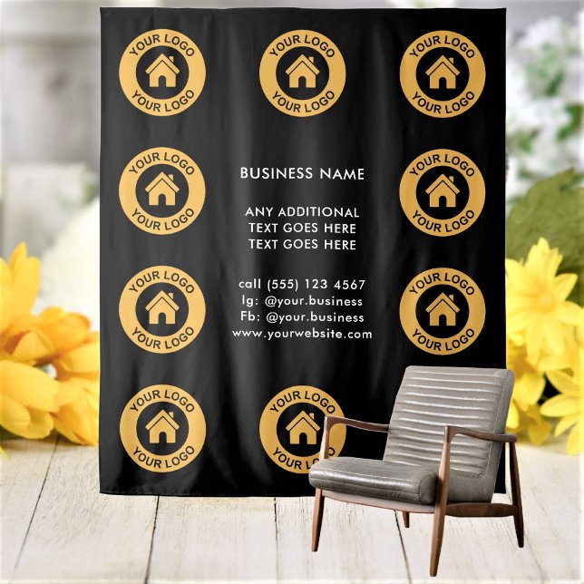 Tapete De Parede Logotipo Empresarial Personalizado e Fundo de Text (Criador carregado)