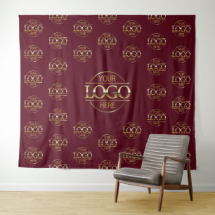 Tapete De Parede Logotipo Vermelho Empresarial Estandarte de Fundo