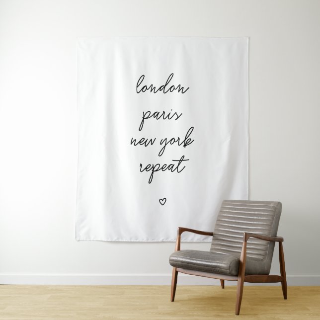 Tapete De Parede 'London Paris New York Repeat' (In Situ)