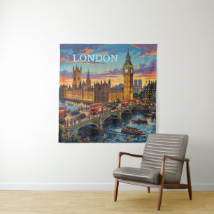 Tapete De Parede Londres Inglaterra Viagem Arte Vintage