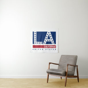 Tapete De Parede Los Angeles, Califórnia skyline vermelha, branca 