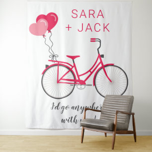 Tapete De Parede Love Hearts Bicycle Namorados Personalizado Person