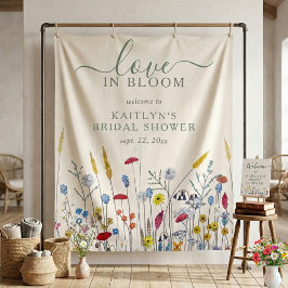 Tapete De Parede Love in Bloom Wildflower Meadow Bridal Shower