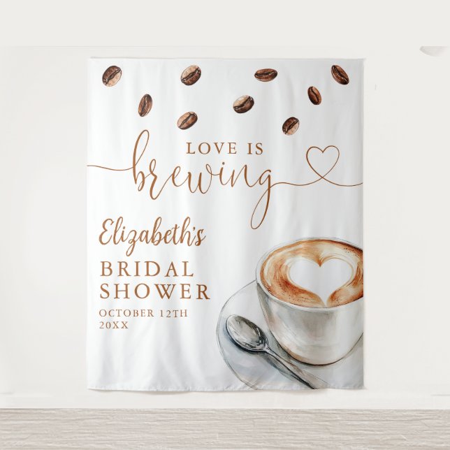 Tapete De Parede Love Is Brewing Bridal Shower Photo Backdrop (Frente)