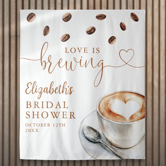 Tapete De Parede Love Is Brewing Bridal Shower Photo Backdrop (Love Is Brewing Bridal Shower Photo Backdrop)