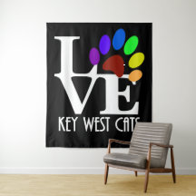 LOVE Key West Cats (texto branco)