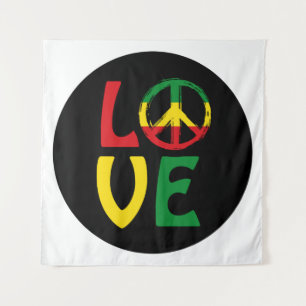 Tapete De Parede LOVE Reggae com símbolo de paz