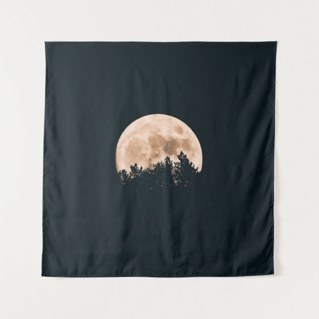 TAPETE DE PAREDE LUA CHEIA ATRÁS DE UMA ESCADA DE ÁRVORE (Frente)