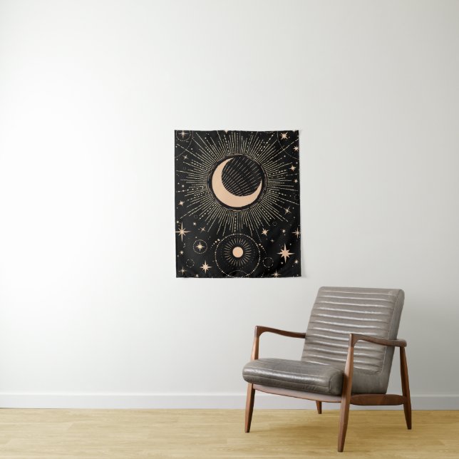 Tapete De Parede Lua dourada e sol (In Situ)