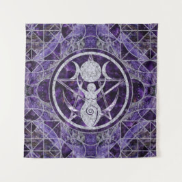 Tapete De Parede Lua tripla - Deusa - Ametista e Prata