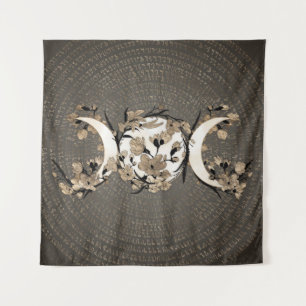 Tapete De Parede Lua tripla - Deusa - Flor Ouro