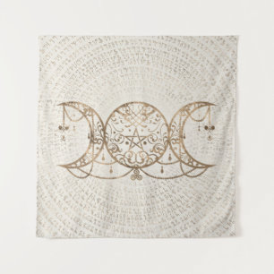 Tapete De Parede Lua tripla - Deusa tripla Pastel Dourada