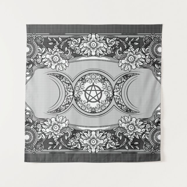 Tapete De Parede Lua Tripla - Ornamento da Deusa Tripla (Frente)