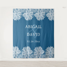 Tapete De Parede Lugar Branco sobre Plano Azul de Casamento