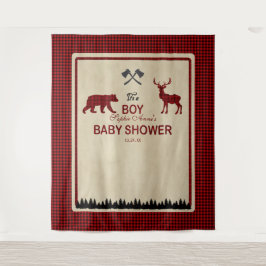 Tapete De Parede Lumberjack Red Buffalo Baby Shower Fundo