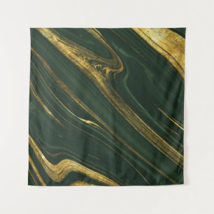 Tapete De Parede Luxuoso Onyx Verde: Ouro Marble.