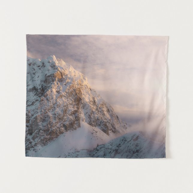 Tapete De Parede Luz atordoante e nevoeiro na montanha (Frente (Horizontal))