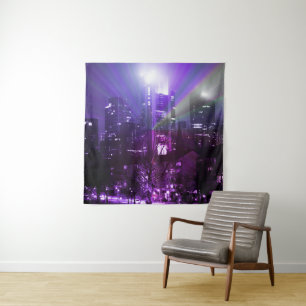 Tapete De Parede Luzes da cidade de Frankfurt am Main - roxo