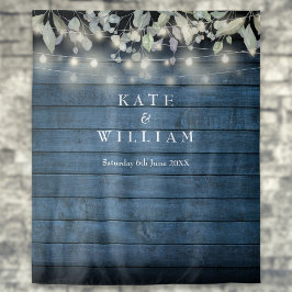 Tapete De Parede Luzes de Corda em Madeira Rústica para Casamento F