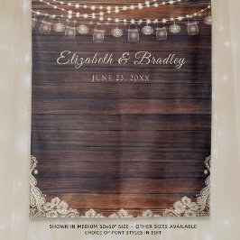 Tapete De Parede Luzes de Madeira Rústica Fundo de Casamento em Pot