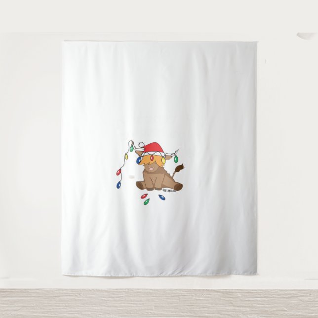 Tapete De Parede Luzes de Natal bizarro de suéter feio (Frente)