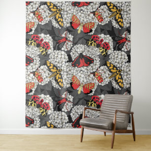 Tapete De Parede Luzes sobre hidrangea branca