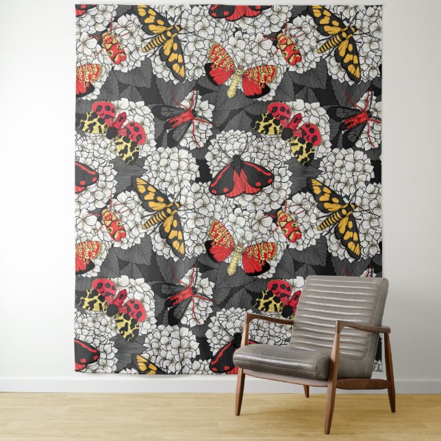 Tapete De Parede Luzes sobre hidrangea branca (In Situ)