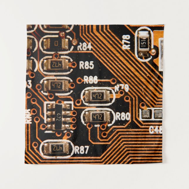 Tapete De Parede macro tomada de circuito,cabos,capacitores,placa, (Frente)