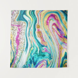 Tapete De Parede Mágica: Design de pintura metálica.
