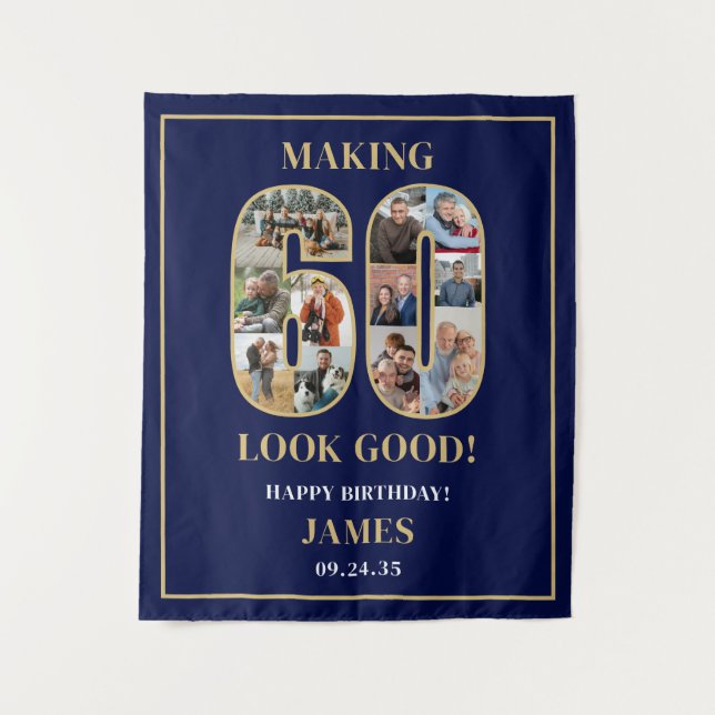 Tapete De Parede Making 60 Look Good Photo Collage 60th Birthday  (Frente)