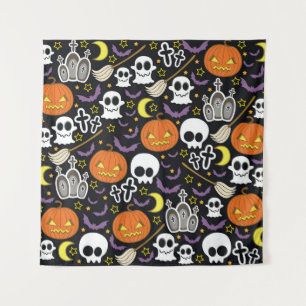 Tapete De Parede Maldito Halloween: O Design de fundo do tema.