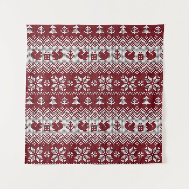 Tapete De Parede Maldito, Natal, esquilos, padrão de colheita. (Frente)