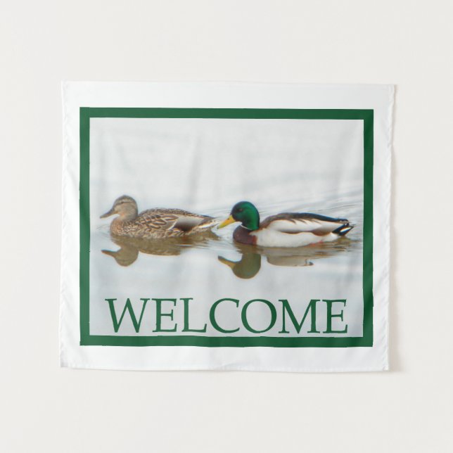 Tapete De Parede Mallard Ducks - Bem-vindo (Frente (Horizontal))