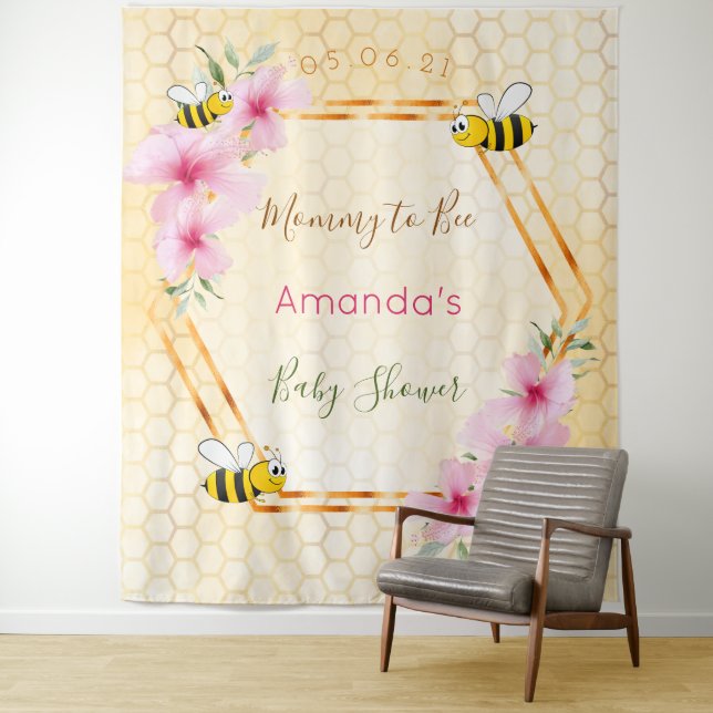 Tapete De Parede mamãe de chá de fraldas para abelhão (In Situ)