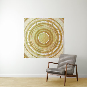 Tapete De Parede Mandala de Ouro e Brilho