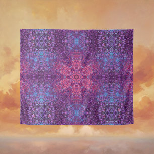 Tapete De Parede Mandala digital rosa púrpura e azul